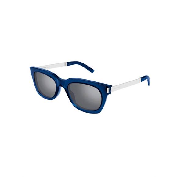 NEW SAINT LAURENT unisex bolder sun shaped sunglasses in blue - Picture 1 of 4